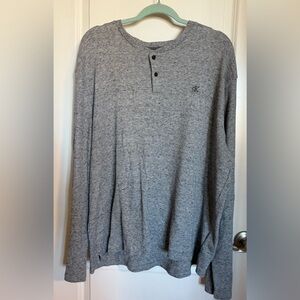 Men’s Calvin Klein Long Sleeve Gray Henley Thermal Shirt XXL NWOT